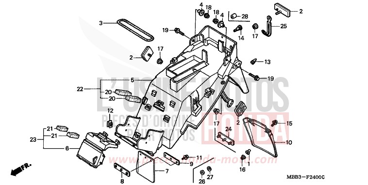 KOTFLUEGEL, HINTEN von VTR "FireStorm" BOON SILVER METALLIC (NH373M) von 1997